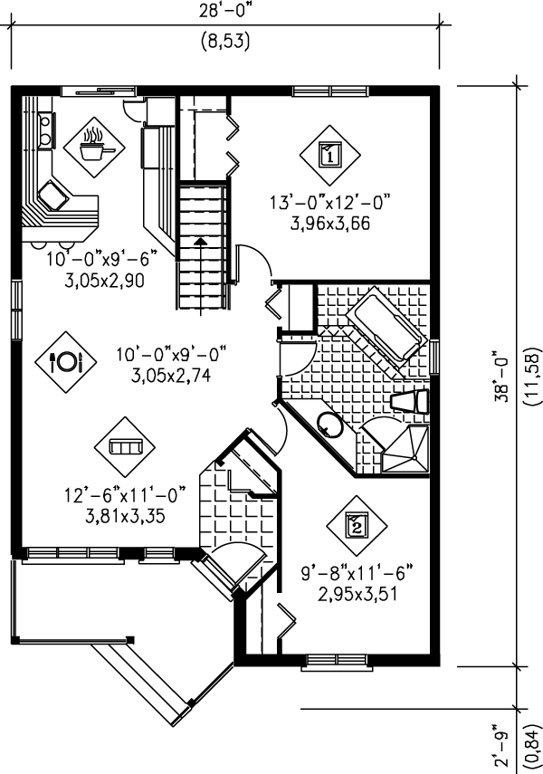 Traditional Floor Plan - Main Floor Plan #25-1012