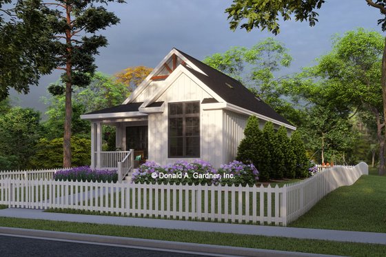 Exterior - Front Elevation 4 for Farmhouse House Plan #929-1188 - 2 bed, 2 bath