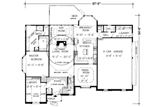 Floor Plan - Main Floor for Traditional House Plan #312-170 - 4 bed, 3.5 bath