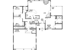 Floor Plan - Main Floor for Traditional House Plan #60-432 - 3 bed, 2 bath