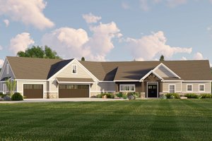 Ranch Exterior - Front Elevation Plan #1064-214