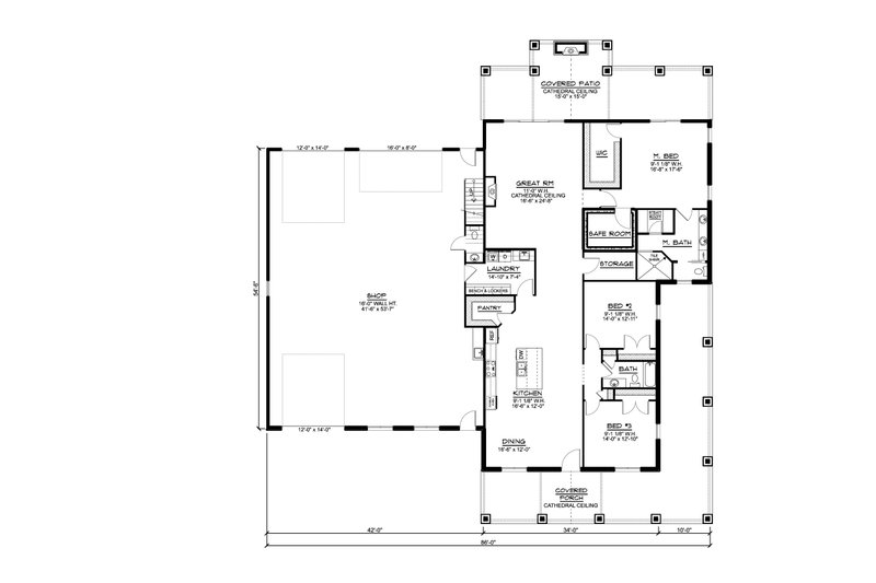 Dream House Plan - Floor Plan - Main Floor for Country House Plan #1064-238 - 3 bed, 2.5 bath
