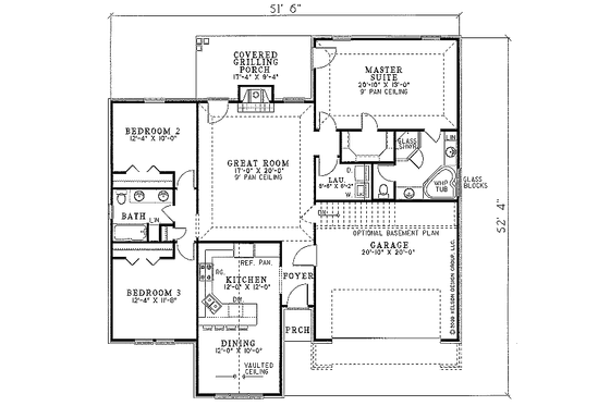 Floor Plan - Main Floor for Traditional House Plan #17-130 - 3 bed, 2 bath