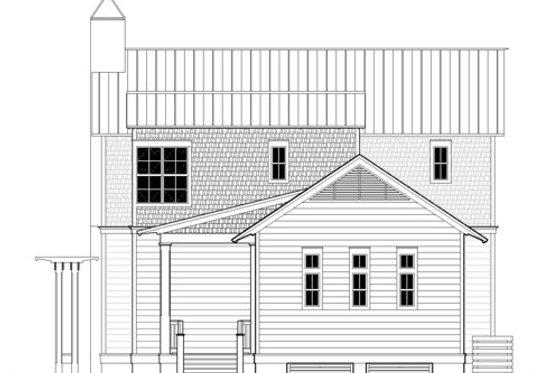 Exterior - Rear Elevation for Beach House Plan #443-1 - 3 bed, 4 bath