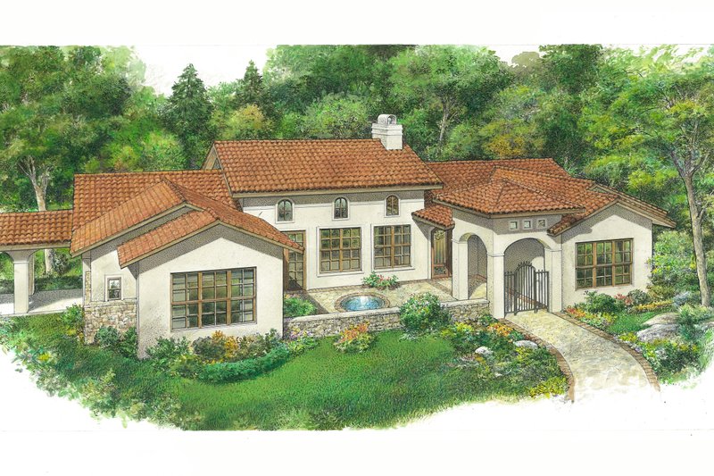 Dream House Plan - Adobe / Southwestern Exterior - Front Elevation Plan #140-191