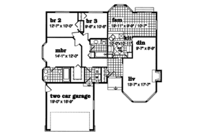 Floor Plan - Main Floor for Traditional House Plan #47-346 - 3 bed, 2 bath