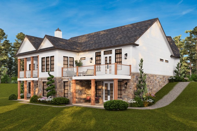 Architectural House Design - Exterior - Rear Elevation 1 for European House Plan #119-428 - 3 bed, 2.5 bath