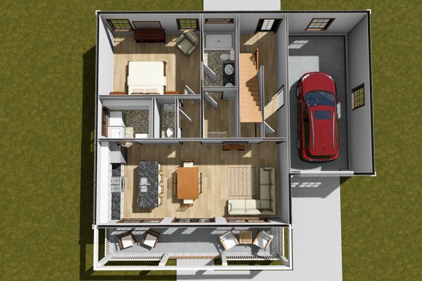 Architectural House Design - Floor Plan - Main Floor 1 for Cottage House Plan #513-2397 - 3 bed, 2.5 bath