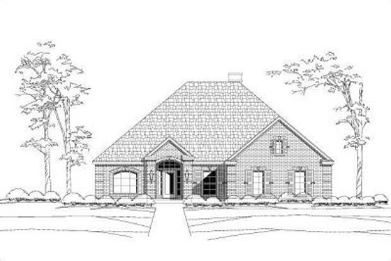 Exterior - Front Elevation for Southern House Plan #411-816 - 4 bed, 3 bath