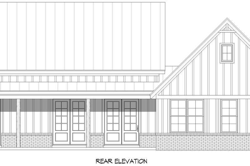 Dream House Plan - Exterior - Rear Elevation for Farmhouse House Plan #932-1169 - 3 bed, 2.5 bath