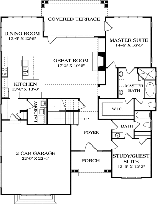 Craftsman Floor Plan - Main Floor Plan #453-59