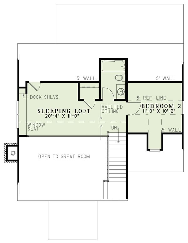 Cottage Floor Plan - Upper Floor Plan #17-2362