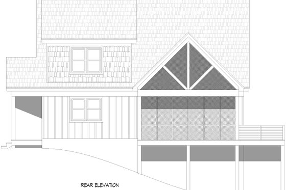 Exterior - Rear Elevation for Country House Plan #932-1227 - 4 bed, 3.5 bath
