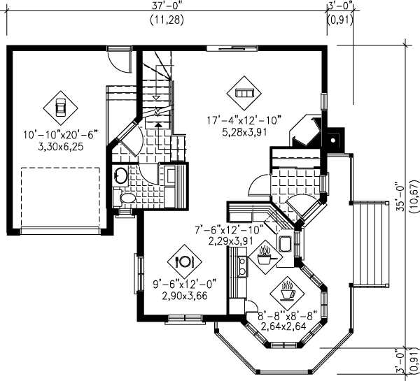 Victorian Floor Plan - Main Floor Plan #25-2106