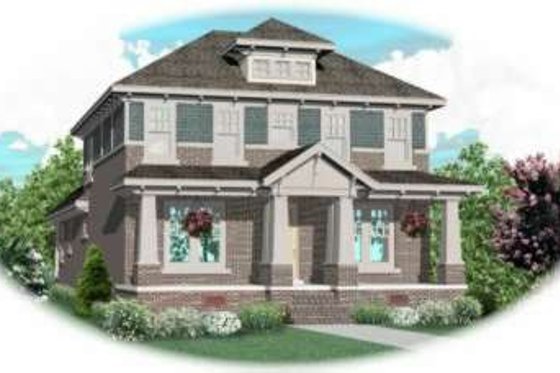 Exterior - Front Elevation for Colonial House Plan #81-442 - 3 bed, 3 bath