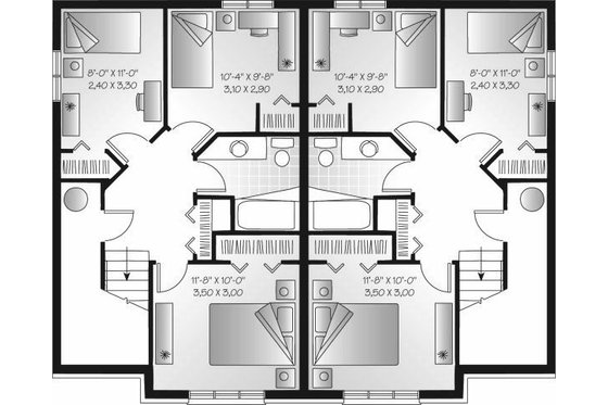 Floor Plan - Lower Floor for Colonial House Plan #23-679 - 3 bed, 1.5 bath