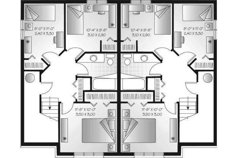 Architectural House Design - Floor Plan - Lower Floor for Colonial House Plan #23-679 - 3 bed, 1.5 bath