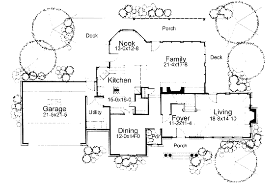 Floor Plan - Main Floor for Traditional House Plan #120-106 - 3 bed, 3 bath
