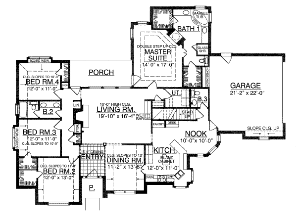 House Plan Design - European Floor Plan - Main Floor Plan #40-148