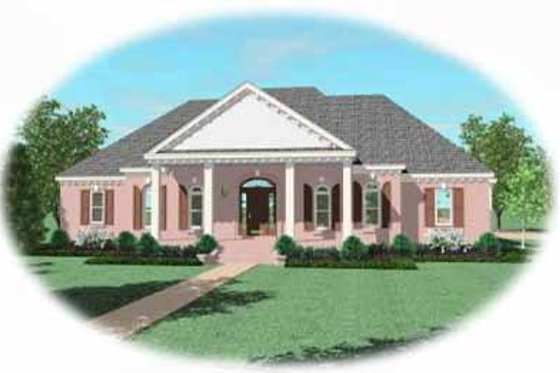 Exterior - Front Elevation for Classical House Plan #81-406 - 3 bed, 3.5 bath