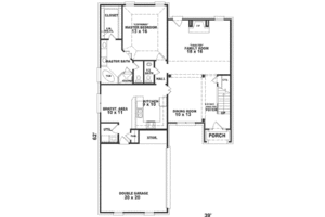 Floor Plan - Main Floor for European House Plan #81-227 - 3 bed, 2.5 bath