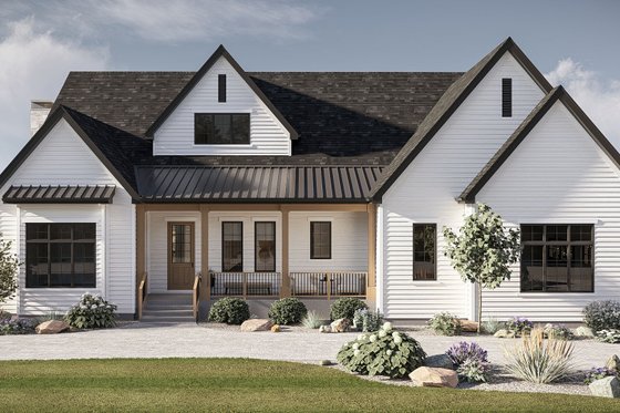 Exterior - Front Elevation 4 for Traditional House Plan #455-787 - 4 bed, 4 bath