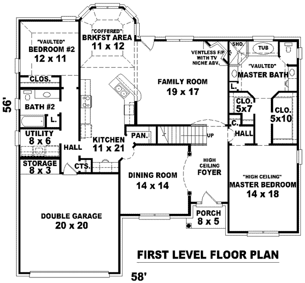 European Floor Plan - Main Floor Plan #81-1081