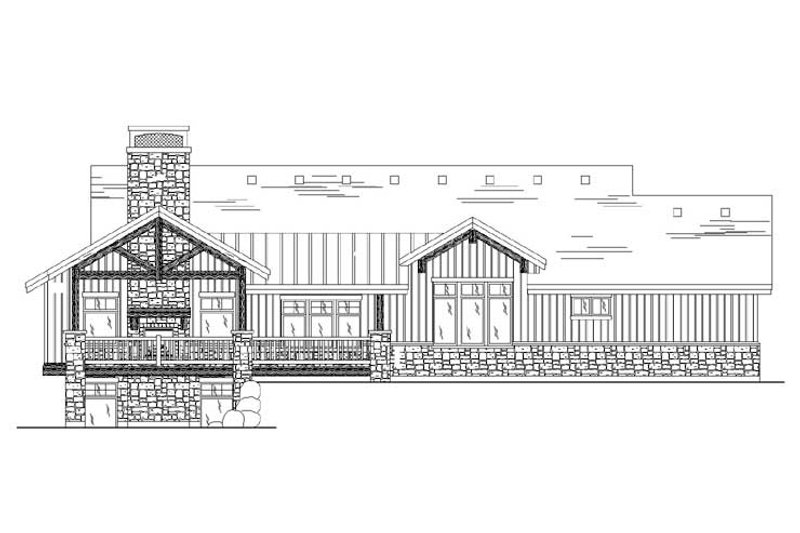 Home Plan - Exterior - Rear Elevation for Ranch House Plan #5-243 - 3 bed, 3.5 bath