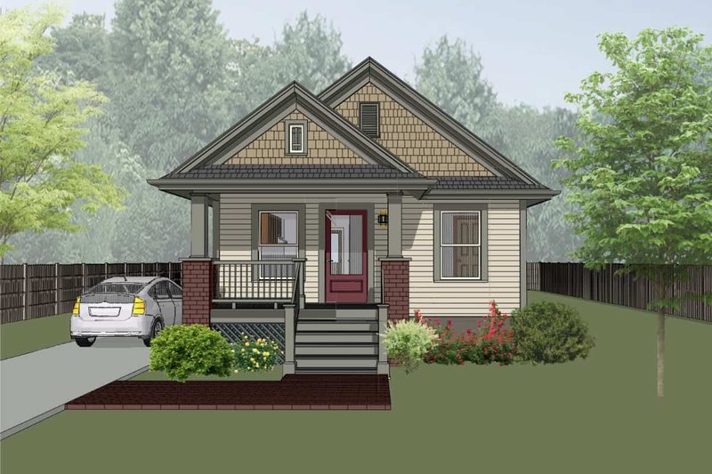 Architectural House Design - Craftsman Exterior - Front Elevation Plan #79-101