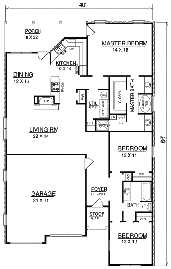 Architectural House Design - European Floor Plan - Main Floor Plan #14-233