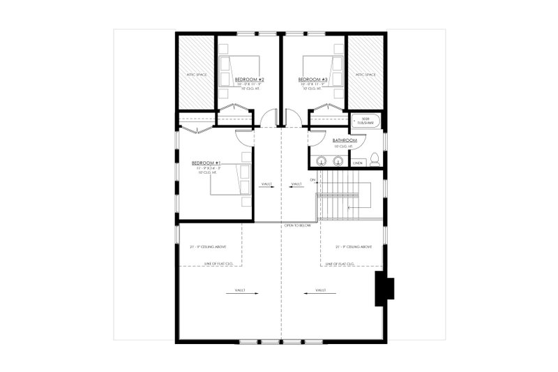 House Blueprint - Floor Plan - Upper Floor for Barndominium House Plan #1114-72 - 4 bed, 2.5 bath