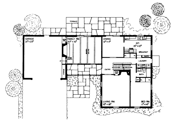 Architectural House Design - Traditional Floor Plan - Main Floor Plan #72-201