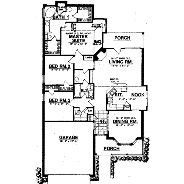 House Design - Traditional Floor Plan - Main Floor Plan #40-264