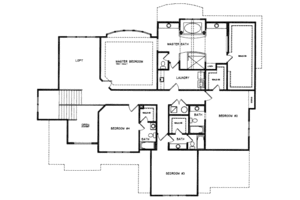 Floor Plan - Upper Floor for Prairie House Plan #6-202 - 4 bed, 4.5 bath