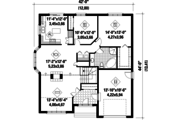 European Style House Plan - 2 Beds 1 Baths 1400 Sq/Ft Plan #25-4651 