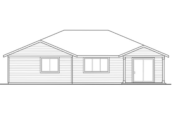 Exterior - Rear Elevation for Traditional House Plan #124-1009 - 4 bed, 2 bath