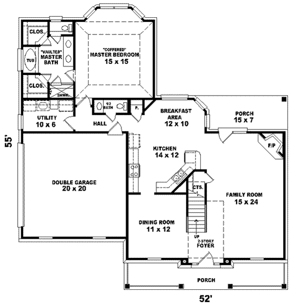 Colonial Floor Plan - Main Floor Plan #81-498