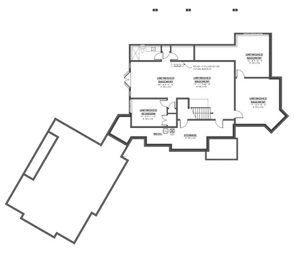 Craftsman Floor Plan - Lower Floor Plan #1086-5