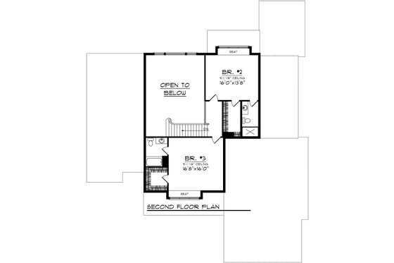 Floor Plan - Upper Floor for Traditional House Plan #70-1037 - 3 bed, 2.5 bath