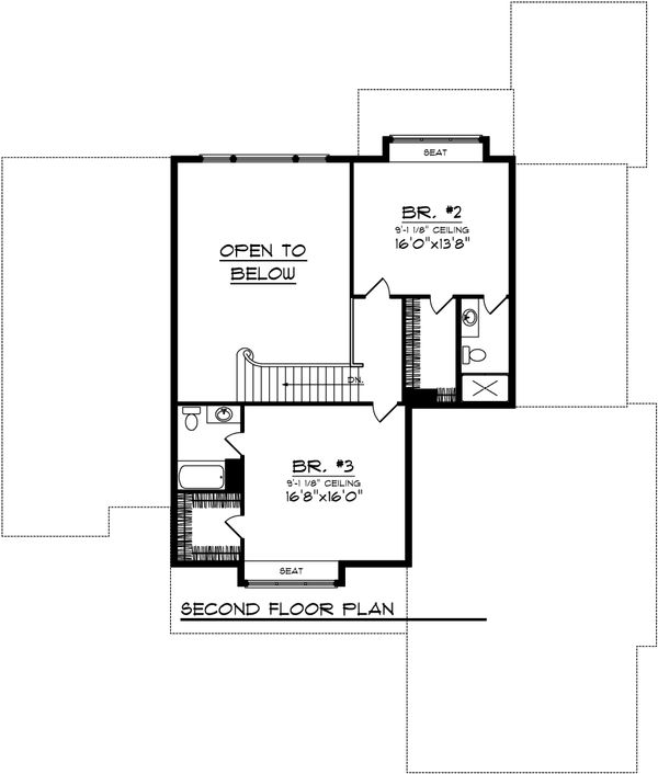 Dream House Plan - Traditional Floor Plan - Upper Floor Plan #70-1037