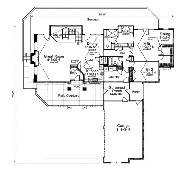 Craftsman Floor Plan - Main Floor Plan #57-321