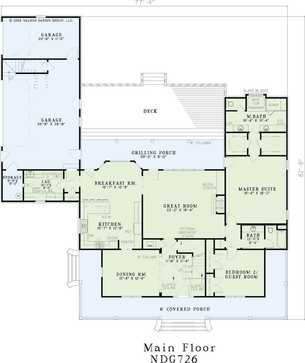 House Blueprint - Country Floor Plan - Main Floor Plan #17-3456