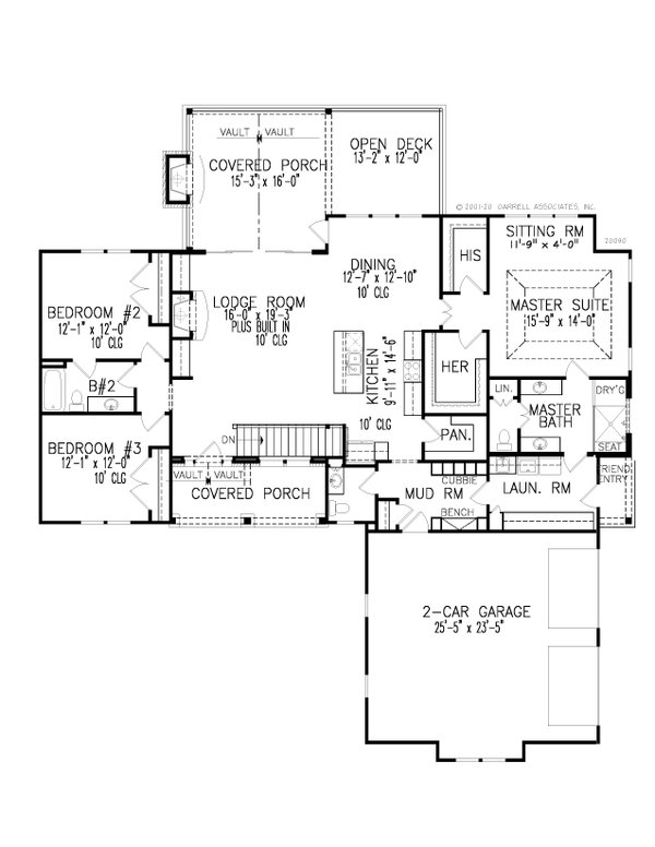 Architectural House Design - Farmhouse Floor Plan - Main Floor Plan #54-546