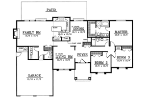 Floor Plan - Main Floor for European House Plan #92-113 - 3 bed, 2.5 bath