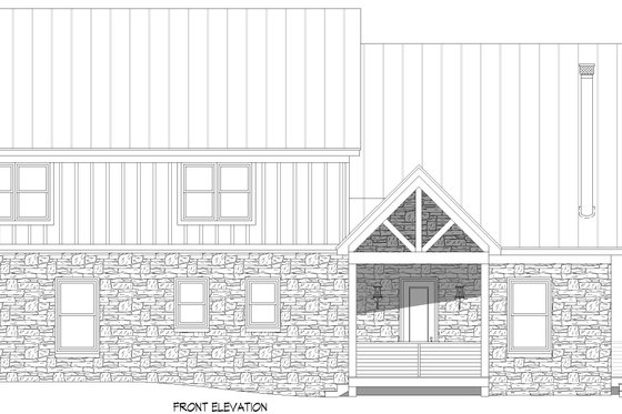 Exterior - Front Elevation 3 for Southern House Plan #932-1006 - 3 bed, 2.5 bath