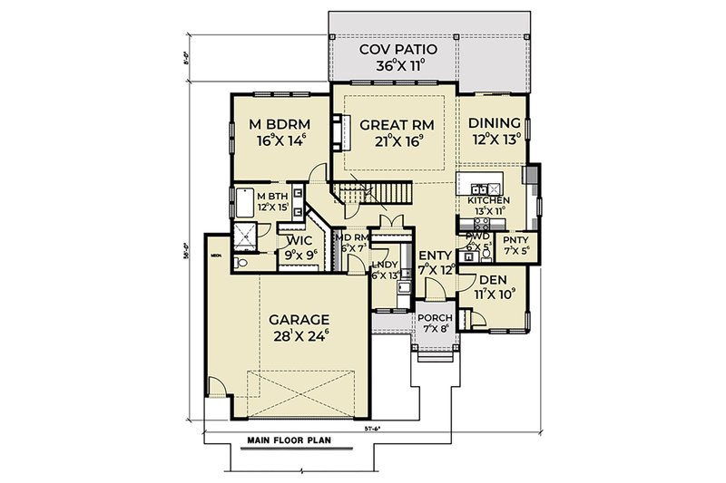 Farmhouse Style House Plan - 4 Beds 2.5 Baths 3094 Sq/Ft Plan #1070-51 ...