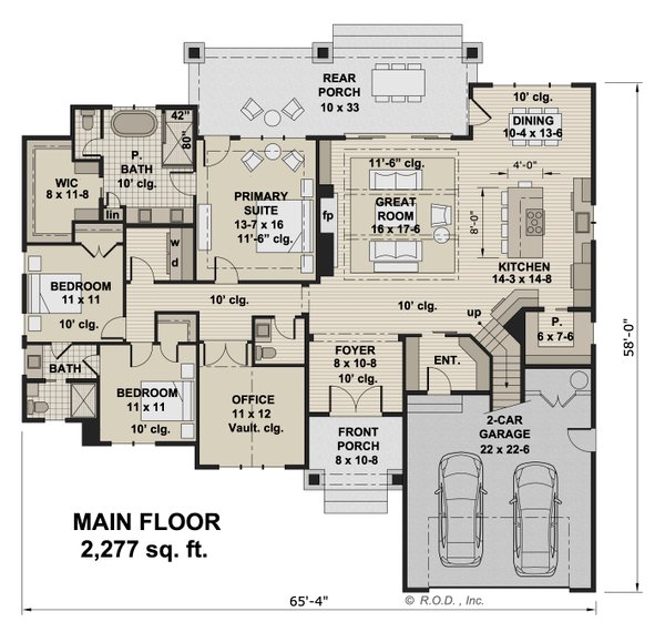 Dream House Plan - Farmhouse Floor Plan - Main Floor Plan #51-1230