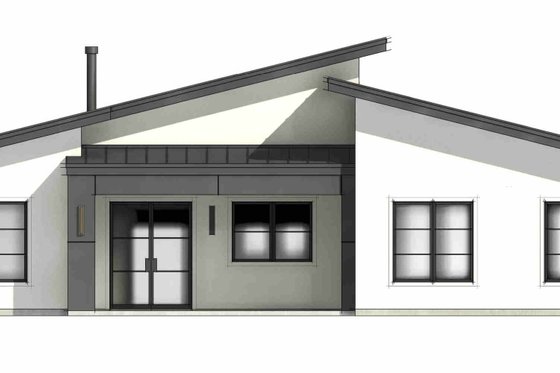 Exterior - Rear Elevation 1 for Modern House Plan #1096-179 - 3 bed, 2 bath