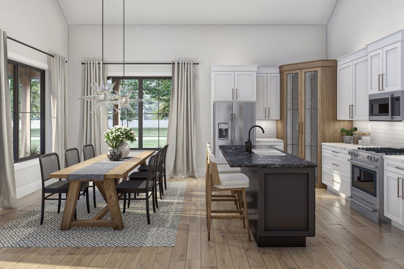 House Blueprint - Interior - Dining Room 1 for Barndominium House Plan #455-592 - 3 bed, 2 bath