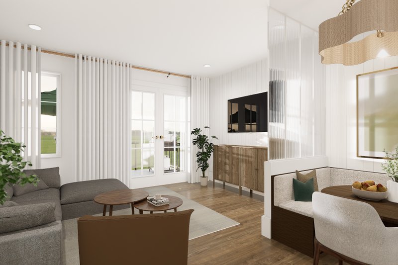 Architectural House Design - Interior - Family Room 1 for Farmhouse House Plan #23-2396 - 4 bed, 2 bath